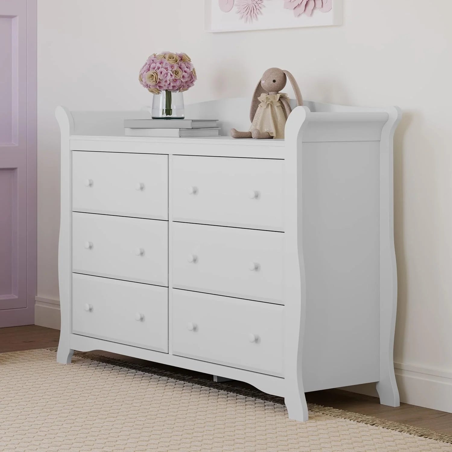 Storkcraft Avalon 6-Drawer Double Dresser, White