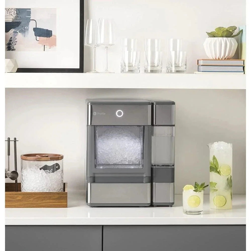 GE Profile Opal Countertop Nugget Ice Maker, Stainless Steel with LED, Bluetooth-Enabled, 24 lbs/day