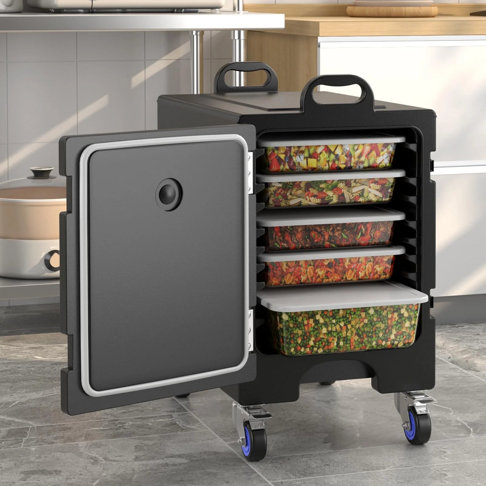 Insulated Food Pan Carrier for 5 Full-size Pans