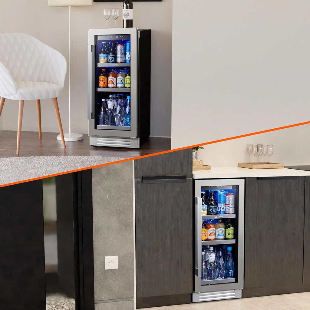 24'' Wine Cooler Refrigerator - 46 Bottle Wine Fridge Dual Zone with Modern Touch Intelligent Digital 40°-65°F Low Noise, Built in or Freestanding Wine Cooler for Home and Kitchen