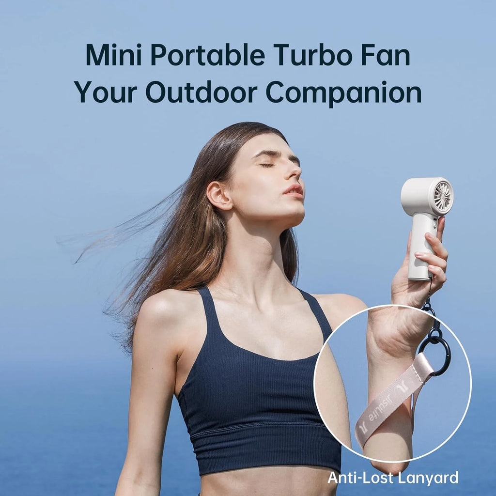 Portable Handheld Fan,Speed(1-100) Adjustable Turbo Mini Fan,5000mAh Battery Rechargeable Personal Fan with Metal Body,Digital Display,Gifts for Women Men Travel/Camping/Outdoor-Grey