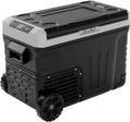 12 Volt Refrigerator, 53QT(50L) Electric Cooler, Portable Freezer 12V/24V DC 110-240V AC, 12V Fridge -4 ~68 , 12V Cooler with Wheels & 2 Baskets for Travel, Truck, Boat, Camping