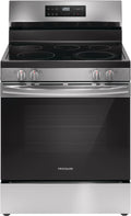 Frigidaire 30-in Glass Top 5 Burners 5.3-cu ft Steam Cleaning Freestanding Electric Range (EasyCare Stainless Steel)
