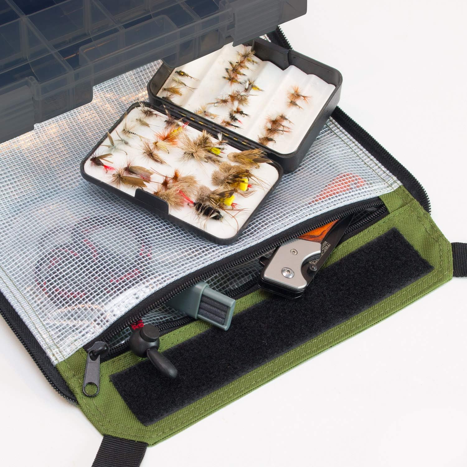 Elkton Outdoors Rolling Tackle Box with Wheels - Waterproof Rolling Fishing Backpack, 5 Removable Tackle Trays, 4 Rod Holders, Fishing Gifts for Men, Fish Tackle Bag, Roller Tackle Box