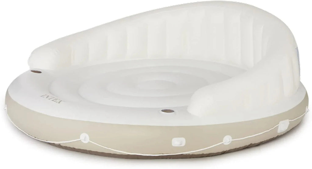 58292EP Canopy Island Inflatable Pool Float: Comfortable Lounge Surface – Built-in Cup Holders – Detachable Sunshade – 440lb Max Weight Capacity – 78.5 x 59