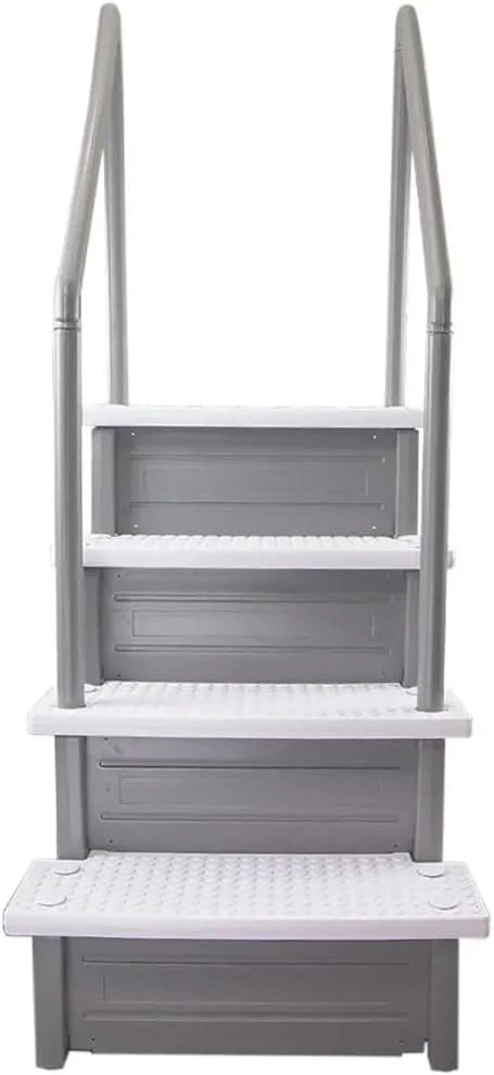 Select Anti-Slip in-Pool Steps | Gray | for Above Ground Swimming Pools | Can Mount to Decks 48 to 54 H | Safety Stairs Capacity Up to 300 lbs