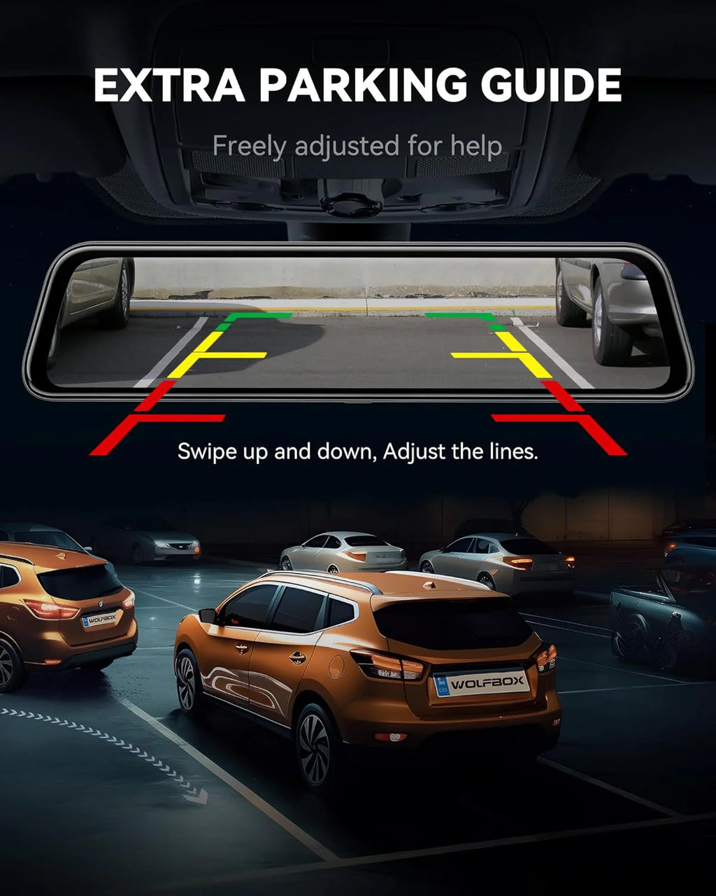 12 4K Mirror Dash Cam Backup Camera, 2160P Full HD Smart Rearview Mirror for Cars & Trucks, Front and Rear View Dual Cameras, Night Vision, Parking Assistance, Free 32GB Card & GPS