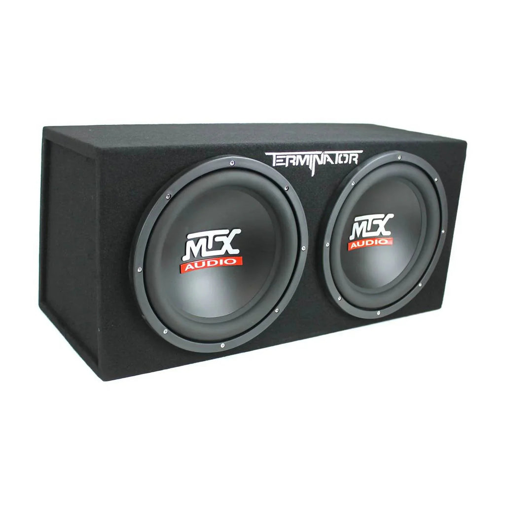 MTX TNE212D 12 1200W Dual Loaded Subwoofer Box + 1500W Amplifier + Capacitor