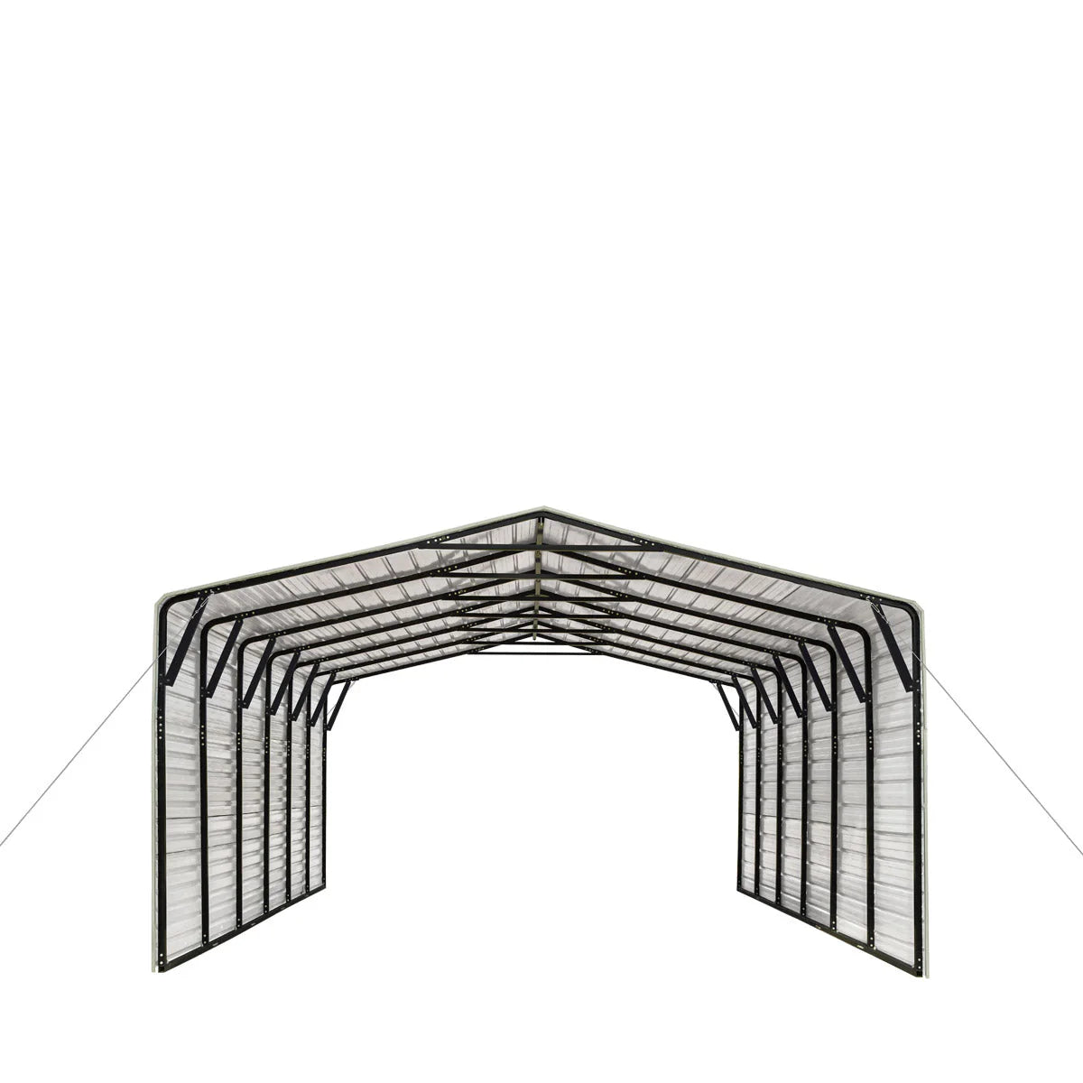 2025 CP2030F 20' x 30' All-Steel Carport Shed With 10' Enclosed Sidewalls