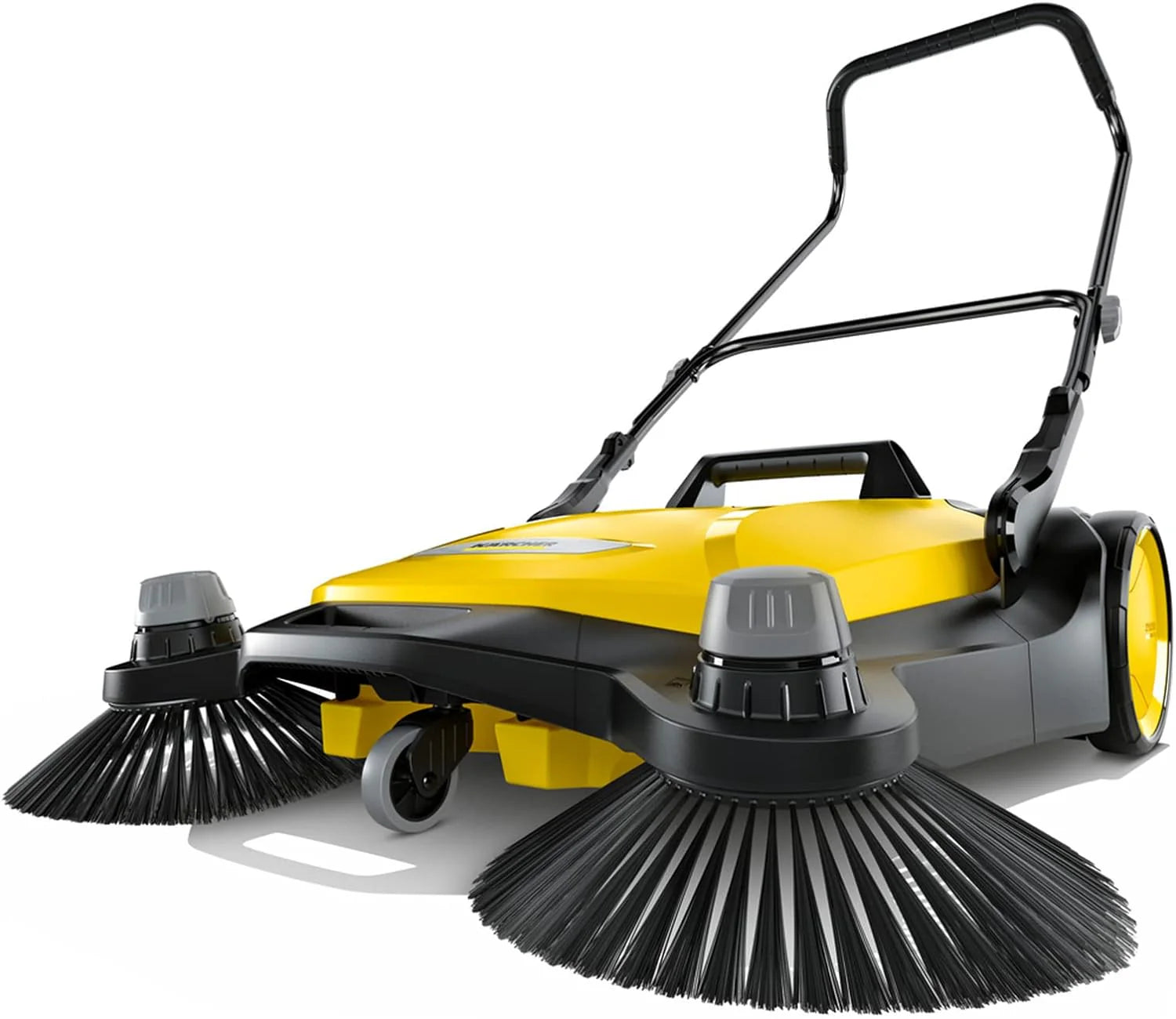 S 6 Twin Walk-Behind Outdoor Hand Push Floor Sweeper - 10 Gallon Capacity - 33.9 Sweeping Width - Sweeps up to 32,300 Square Feet/Hour