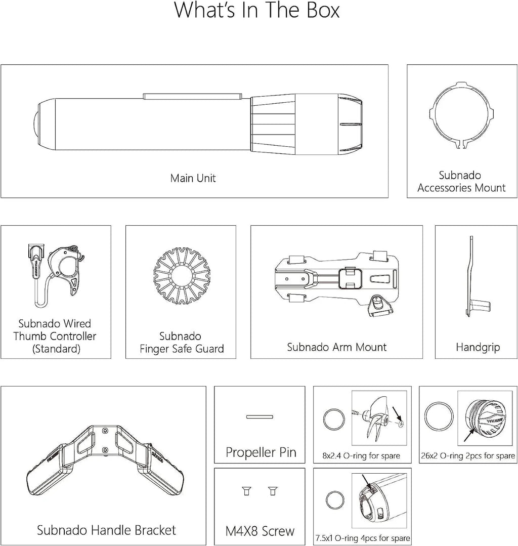 Subnado Twin Engine Handle Bracket+ Subnado Underwater Scooter 2 Packs with 2 handgrips, 2 Arm Mount Kits, 2 Accessories Mount Rings