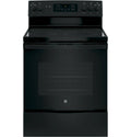 GE 30′′ Freestanding Electric Range, Black – Dual-Element Cooktop, Convection Oven, Self-Cleaning