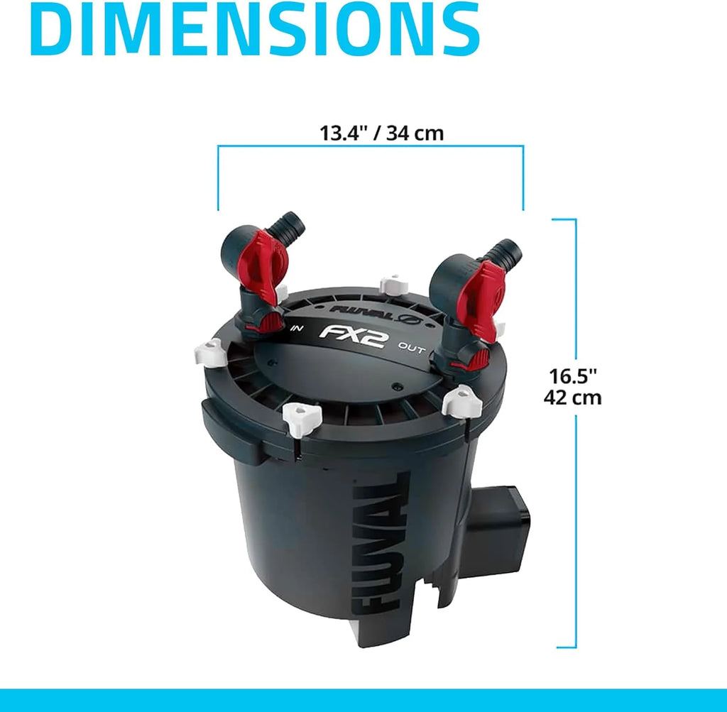 FX6 High Performance Aquarium Filter, Canister Filter for Aquariums up to 400 Gal.