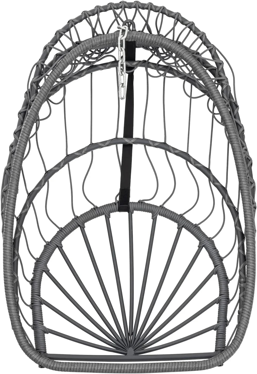 Yechen Indoor Outdoor Egg Hanging Chair with Stand, Patio Wicker Swing Egg Chair Indoor Swinging Chair Outdoor Hammock Egg Chair 350lbs Capacity for Patio Bedroom Balcony, Charcoal Grey (EG-001)