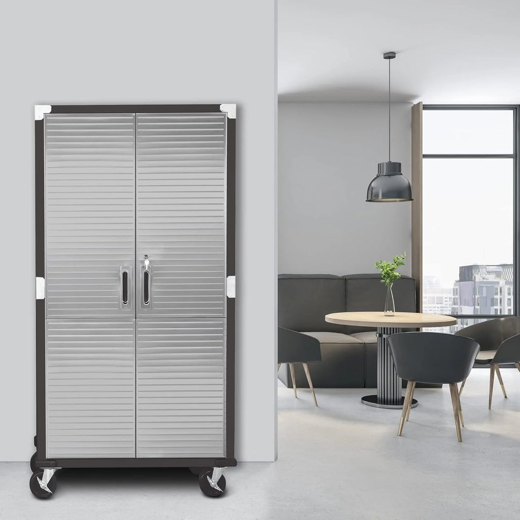Seville Classics UltraHD Steel Storage Cabinet, 36W x 18D x 72H