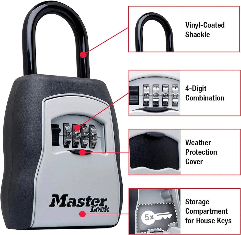 Key Lock Box, Outdoor Lock Box Bundle with SentrySafe Fireproof and Waterproof Safe, 1.23 Cubic Feet