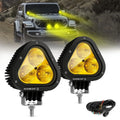 4 inch LED DHF10 LED Pod, Amber Off-road 9000LM 90W Yellow Fog off-road Pod Light Speckled flood light Combination LED driving light Ditch light Universal auxiliary light for Jeep truck ATV UTV