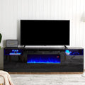 Fireplace TV Stand with 36 Electric Fireplace, LED Light Entertainment Center