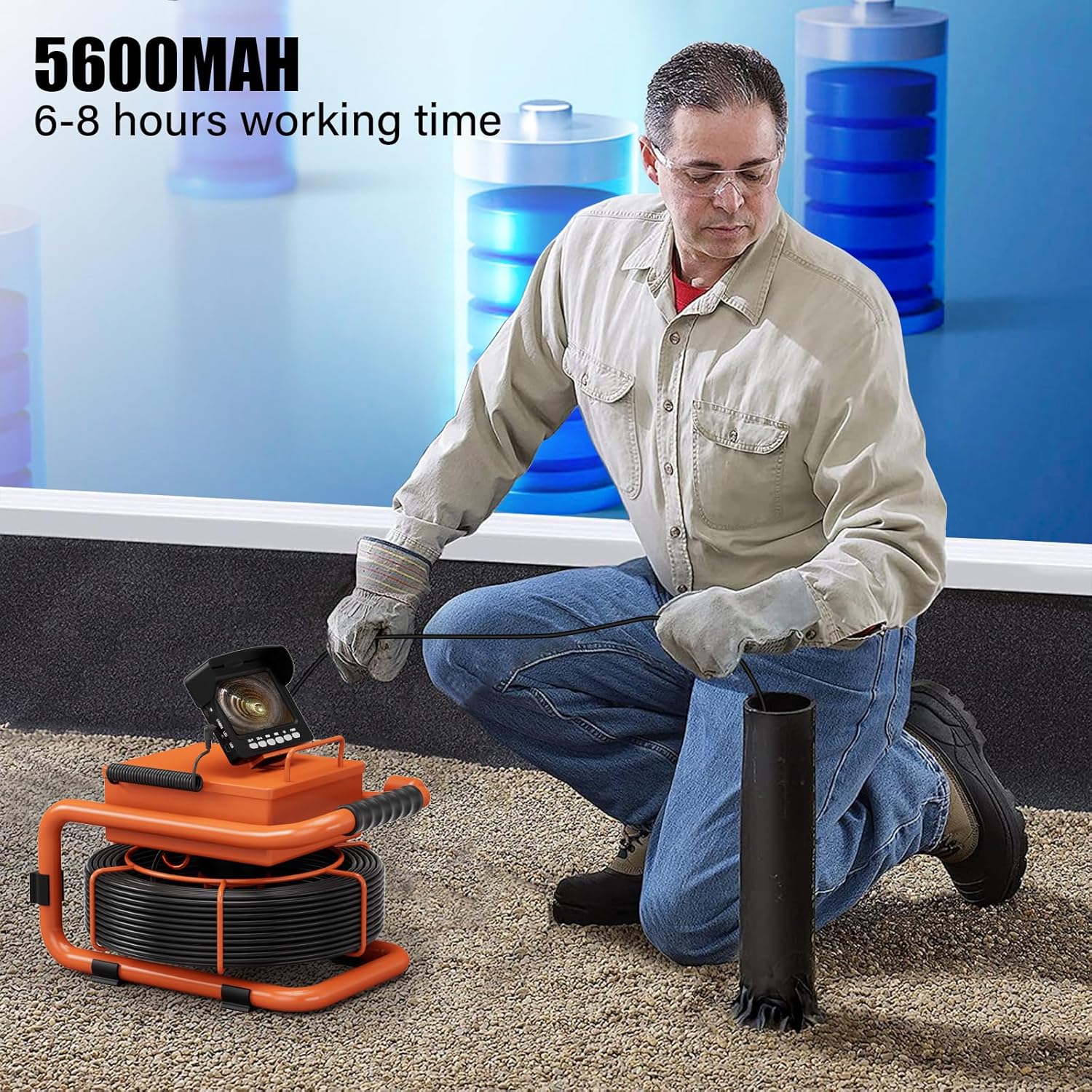 Sewer Inspection Camera, 100FT, DVR, Audio, 4.3 Screen
