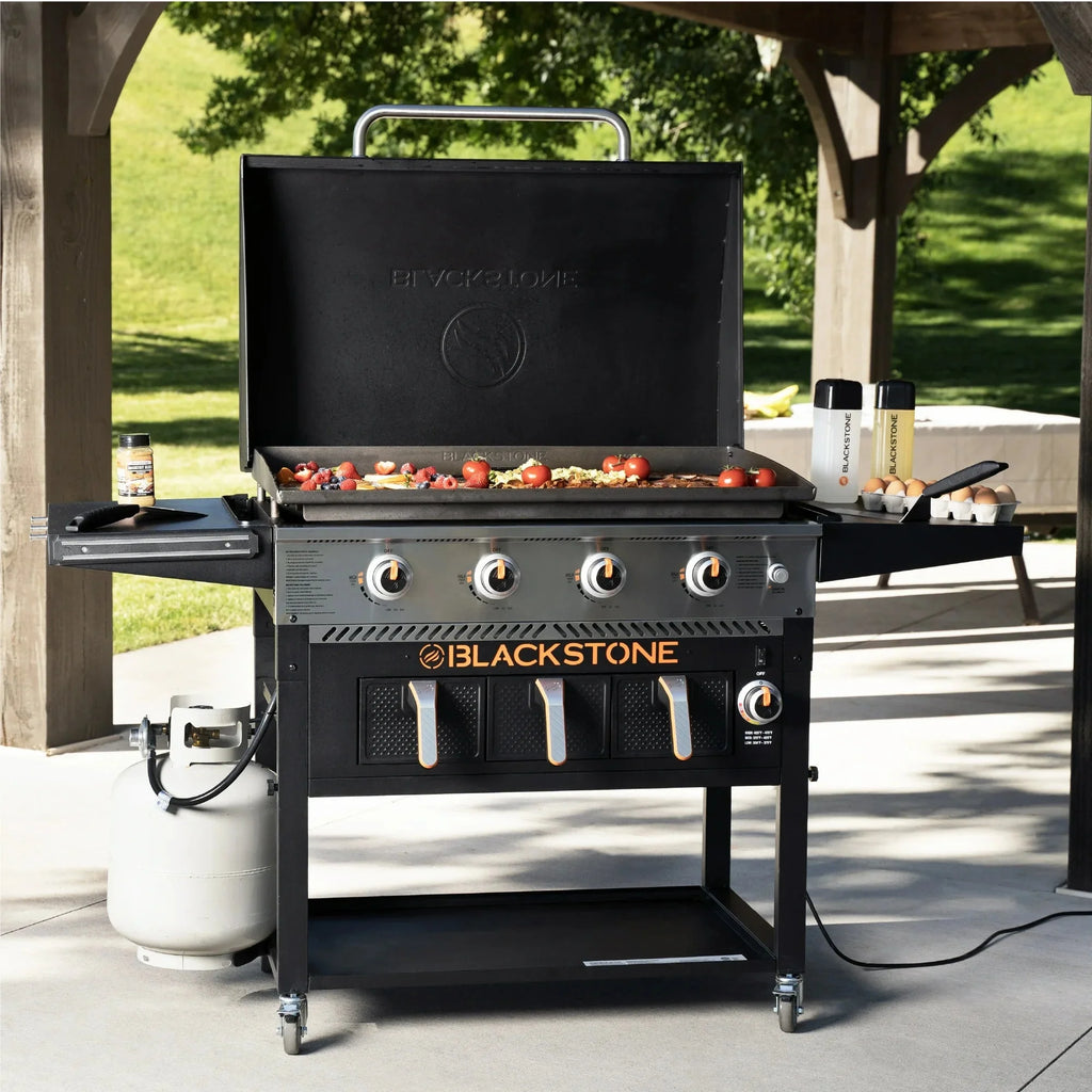 Blackstone 4-Burner 36 Propane Outdoor Griddle with Air Fryer and Hood