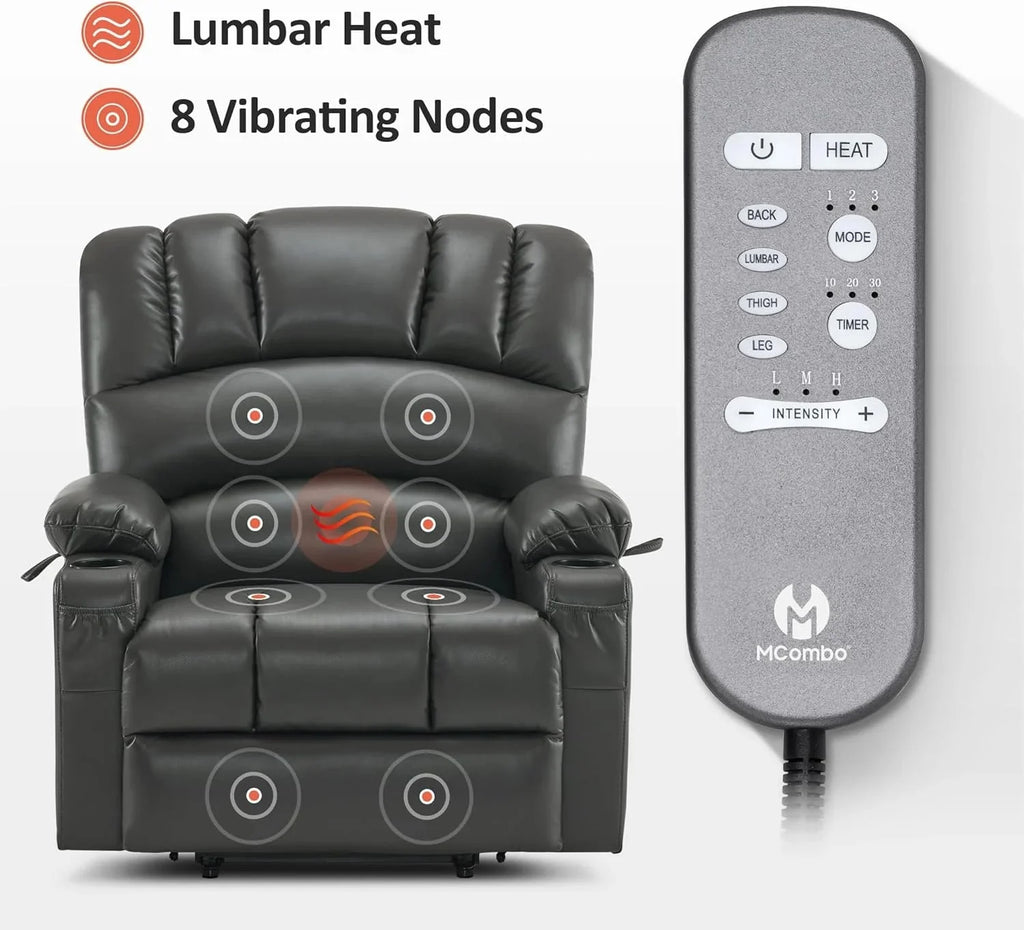 Heated Lift Recliner for Seniors with USB & Cup Holders