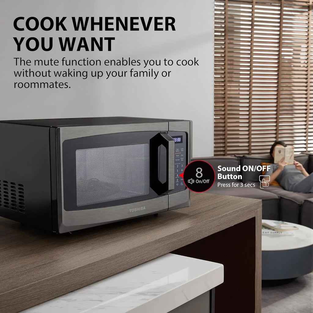 TOSHIBA 4-in-1 ML-EC42P(SS) Countertop Microwave Oven, Smart Sensor, Convection, Air Fryer Combo, Mute Function, Position Memory 13.6 Turntable, 1.5 Cu Ft, 1000W, Silver