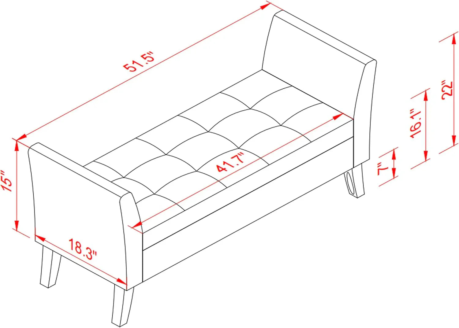 Furniliving Modern Storage Ottoman Bench, Sherpa Ottoman End of Bed Bench with Solid Wood Legs Upholstered Ottoman Benches with Storage Indoor Bench for Living Room with Rolled Arm, Entryway, White