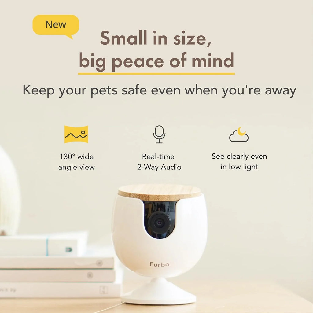 360° Cat Camera: See Your Cat from Anywhere | Rotating 360° Cat Tracking, Treat Toss, Color HD Night Vision, 2-Way Audio, Real-Time Notifications, Designed for Cats | Pet Camera w/Phone App