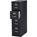 STAPLES 4-Drawer File Cabinet, Lockable, Black, 25D x 15W