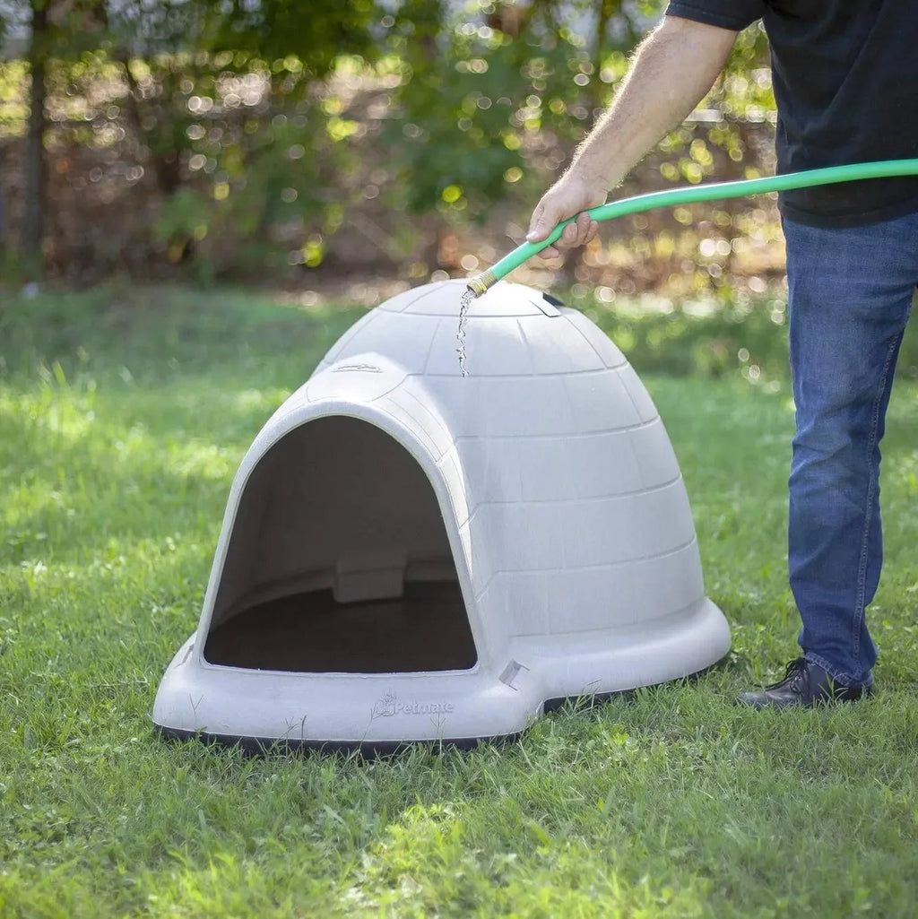 Petmate Indigo Dog House (Igloo Dog House, Made in USA with 90% Recycled Materials, All-Weather Protection Pet Shelter) for XL Dogs -90 to 125 pounds, Made in USA