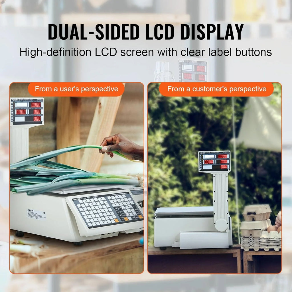 Electronic Price Computing Scale, 66 LB Digital Deli Weight Scales, LED Digital Commercial Food Fruit Meat Produce Counting Weight, for Retail Outlet Store, Kitchen, Restaurant Market, Farmer