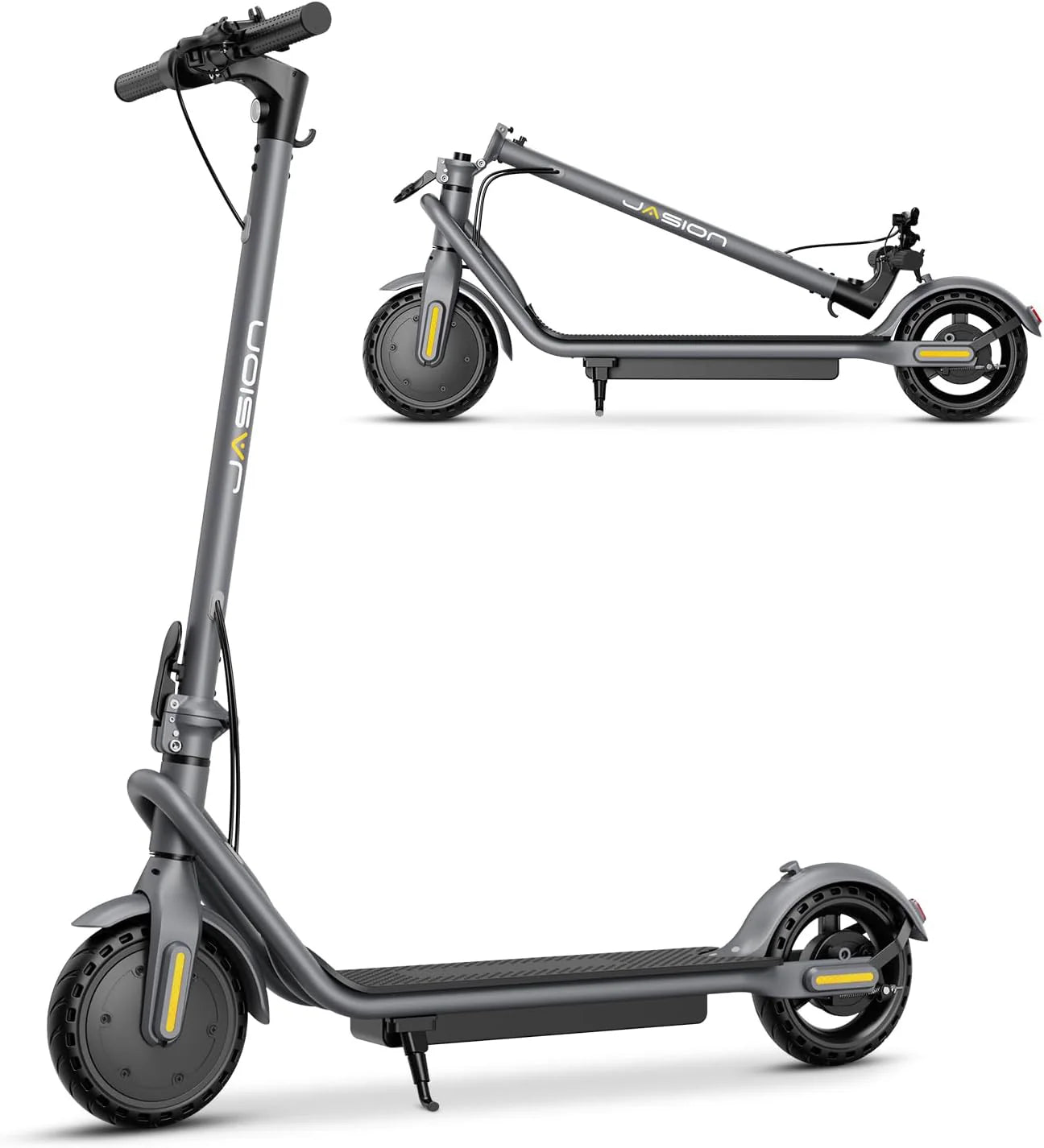 Electric Scooter, 500W Peak Motor, Up to 15.5 MPH, 19 Miles Ranges Foldable Electric Kick Scooter with Dual Braking System, Adults/Youth E Scooter for Commute