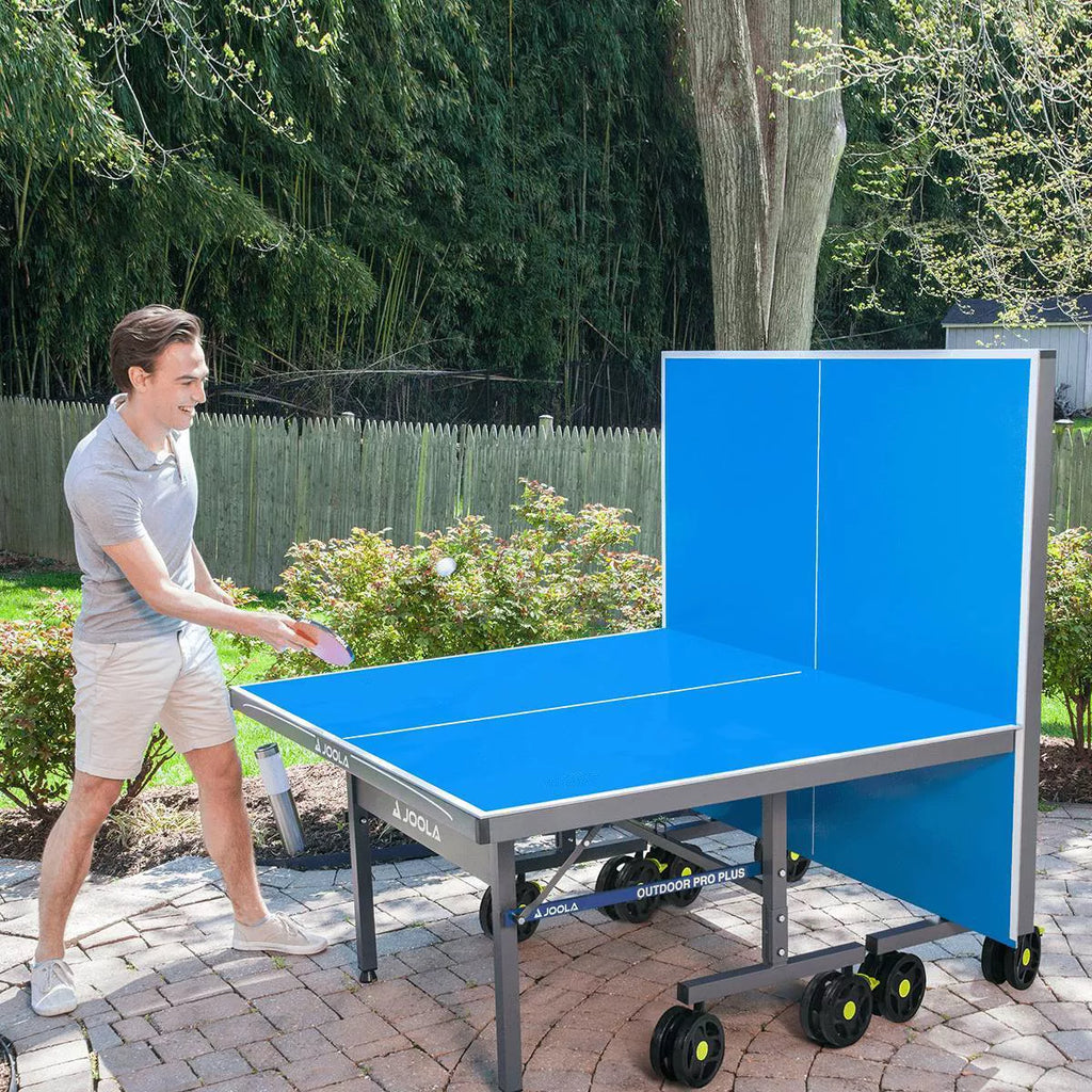 JOOLA Nova Pro Plus Outdoor Table Tennis Table with Weatherproof Net, 9锟?5 ft, Foldable, Aluminum Surface