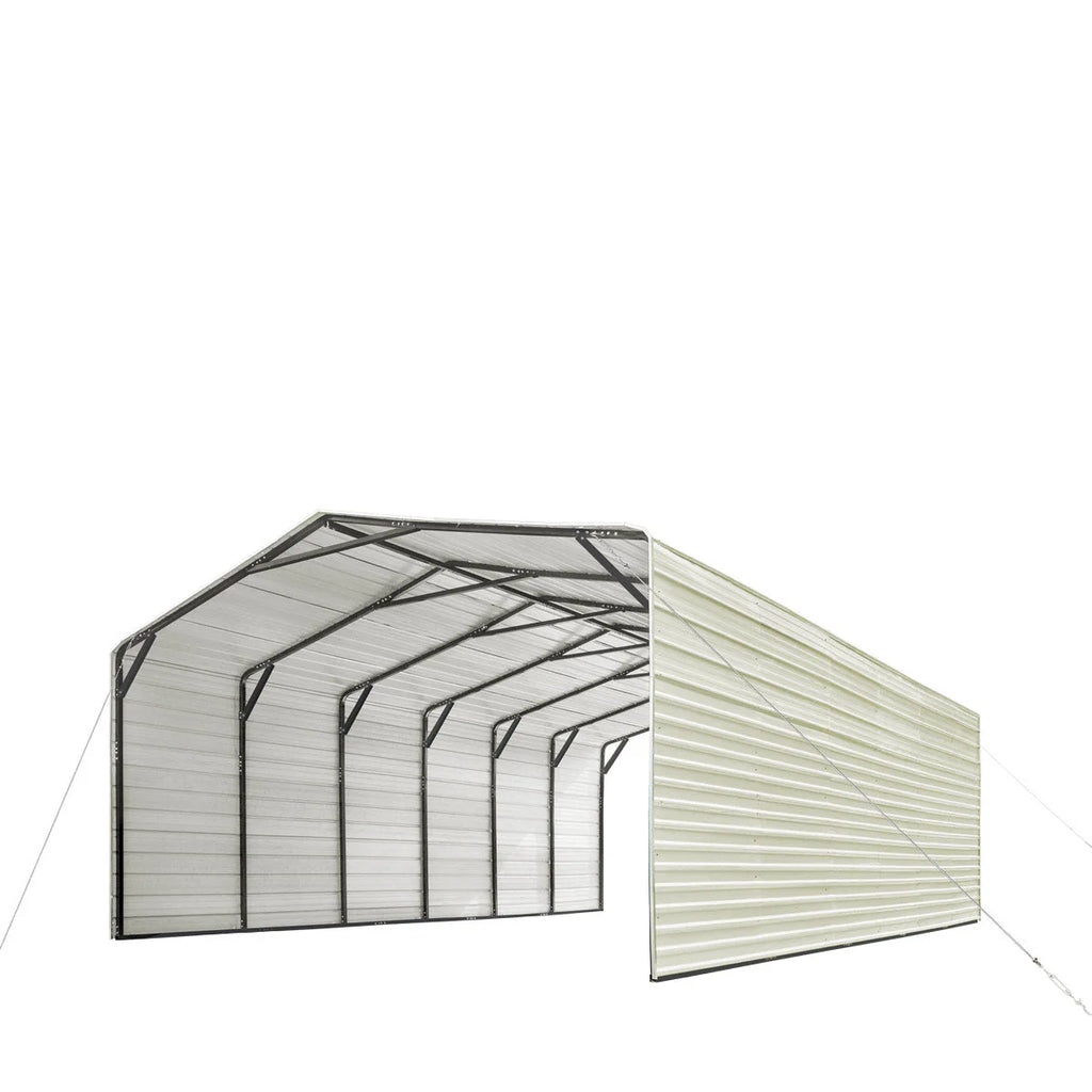 2025 CP2030F 20' x 30' All-Steel Carport Shed With 10' Enclosed Sidewalls
