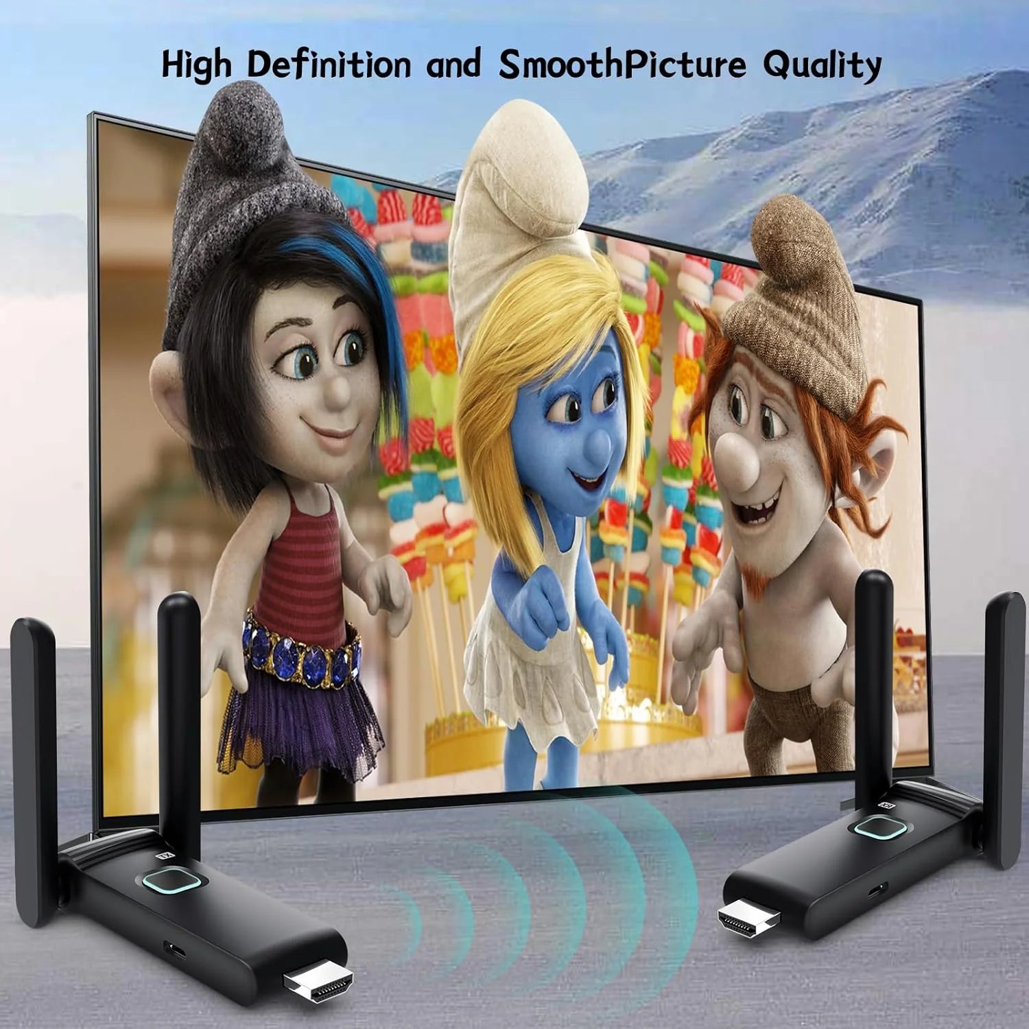 Wireless HDMI Transmitter with 4 Receivers, 165FT, Plug & Play