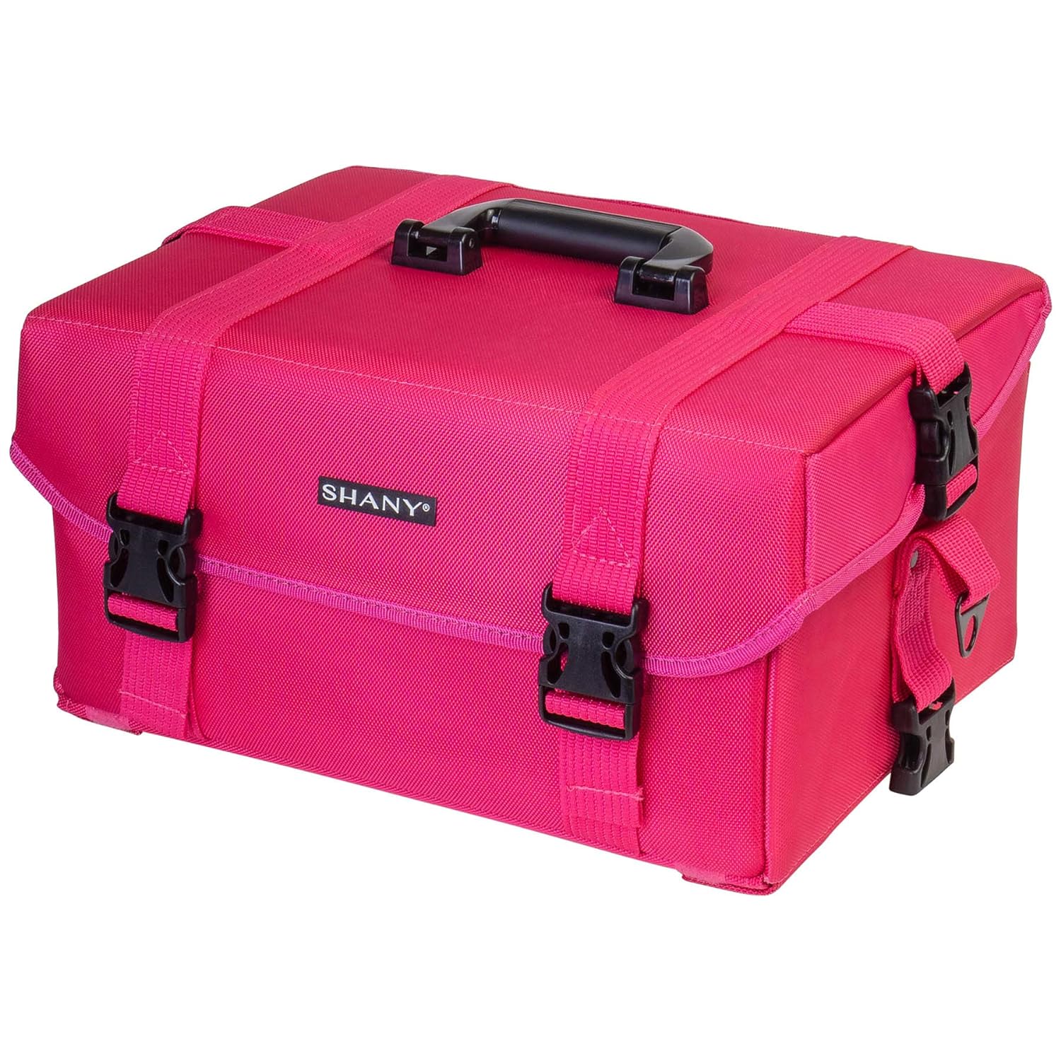 Jet Black Vinyl Cosmetic Case Travel Bag