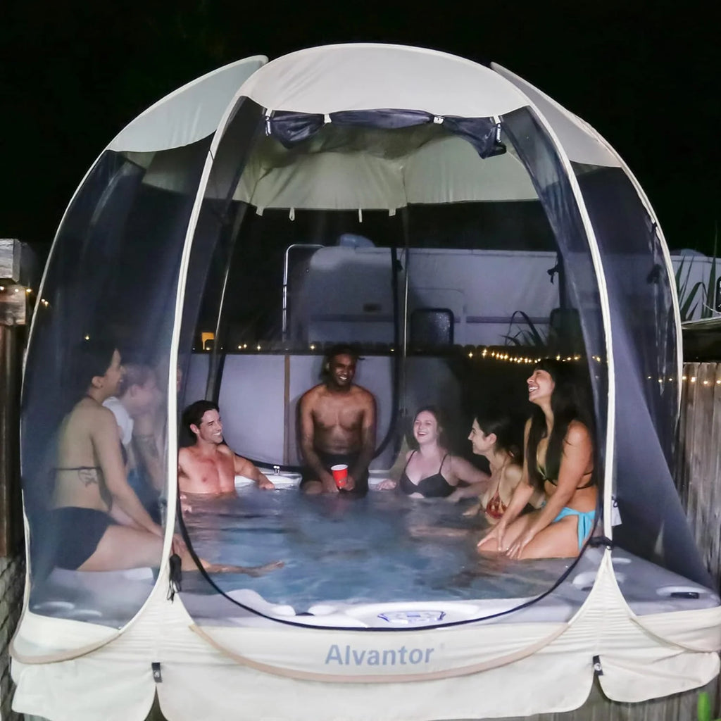 Screen House Room Camping Tent Outdoor Canopy Pop Up Sun Shade Shelter 8 Mesh Walls Not Waterproof Beige 12'x12' Patent Pending