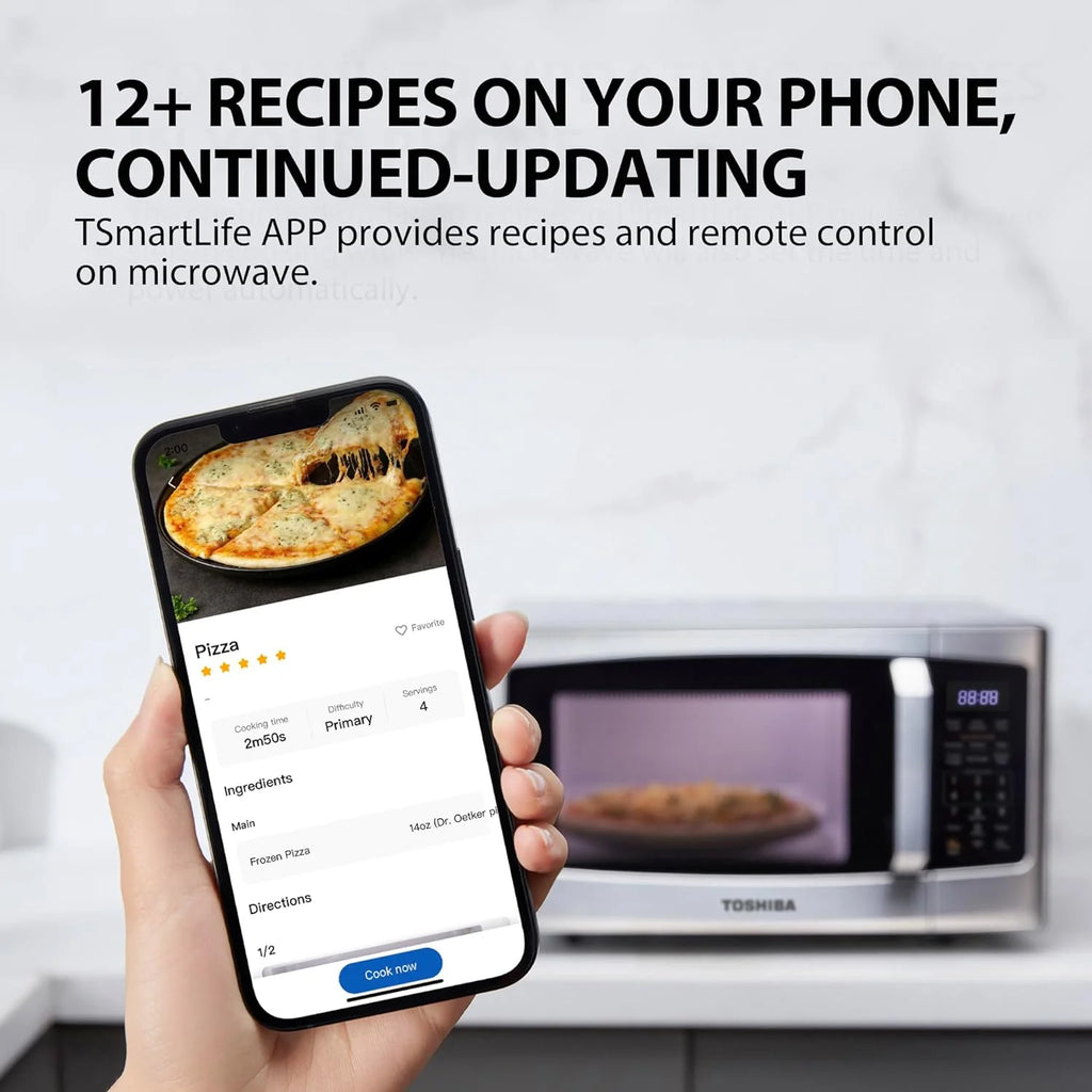 TOSHIBA 4-in-1 ML-EC42P(SS) Countertop Microwave Oven, Smart Sensor, Convection, Air Fryer Combo, Mute Function, Position Memory 13.6 Turntable, 1.5 Cu Ft, 1000W, Silver