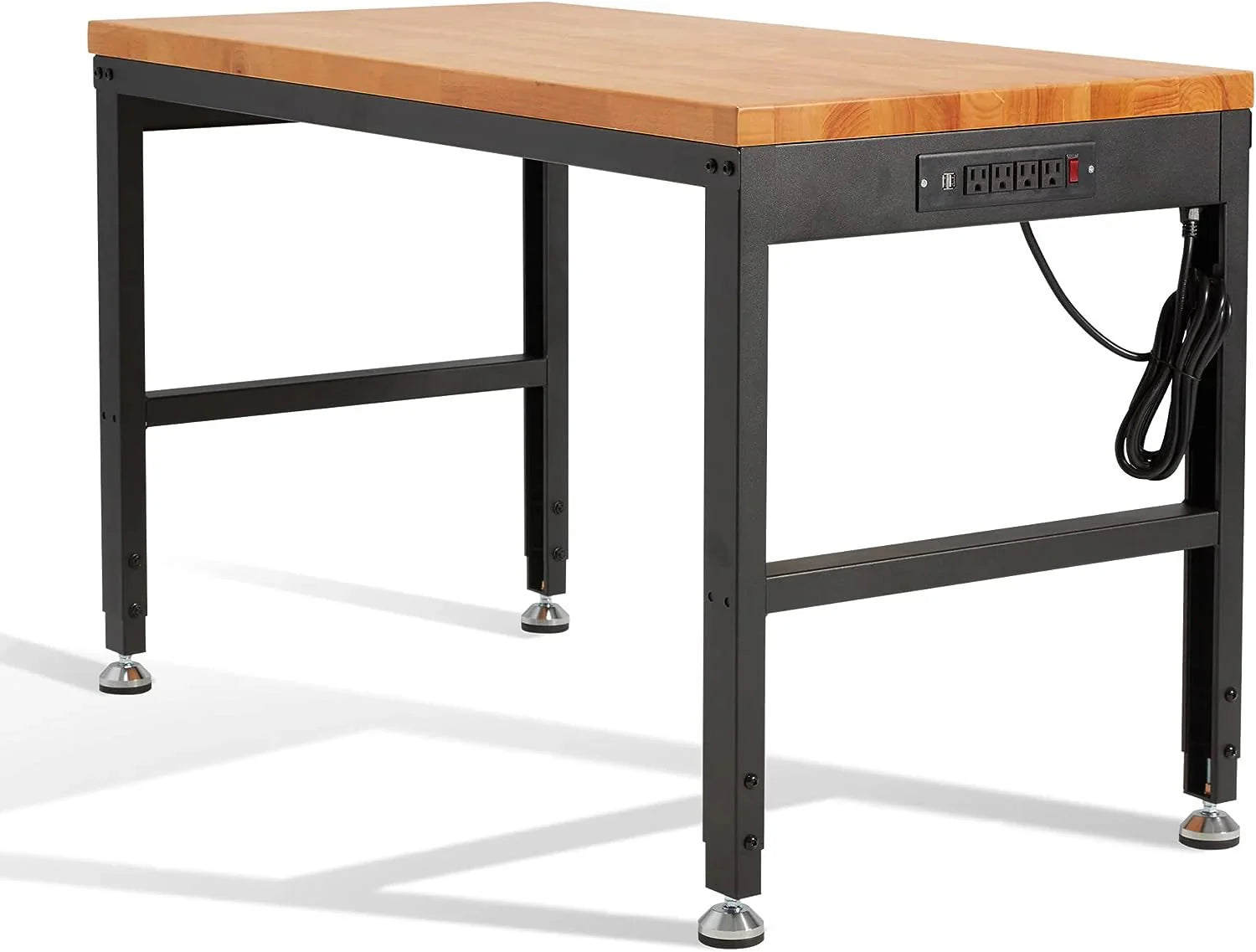 HABUTWAY Height Adjustable Workbench 48 2000 Lbs Capacity Oak Wood Work Station