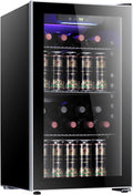 Antarctic Star 36 Bottle Wine Cooler/Cabinet BeverageRefrigerator Small Mini Wine Cellar Beer Soda Bar Fridge Quiet Operation Compressor Adjust Temperature Freestanding Black, 4.4 Cu. ft