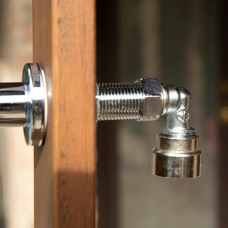 94.5 H Stainless Steel Freestanding Outdoor Shower and Duckboard