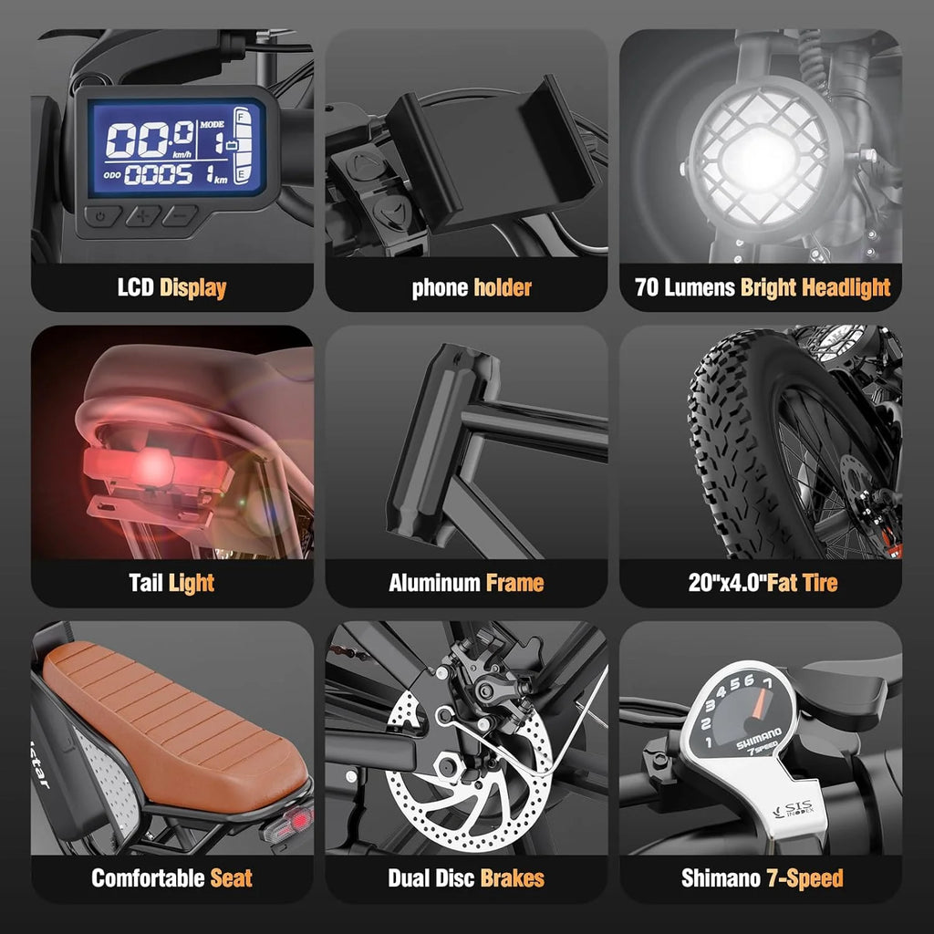 Electric Bike Q20, 2000W, 37Mph, 20 Fat Tires
