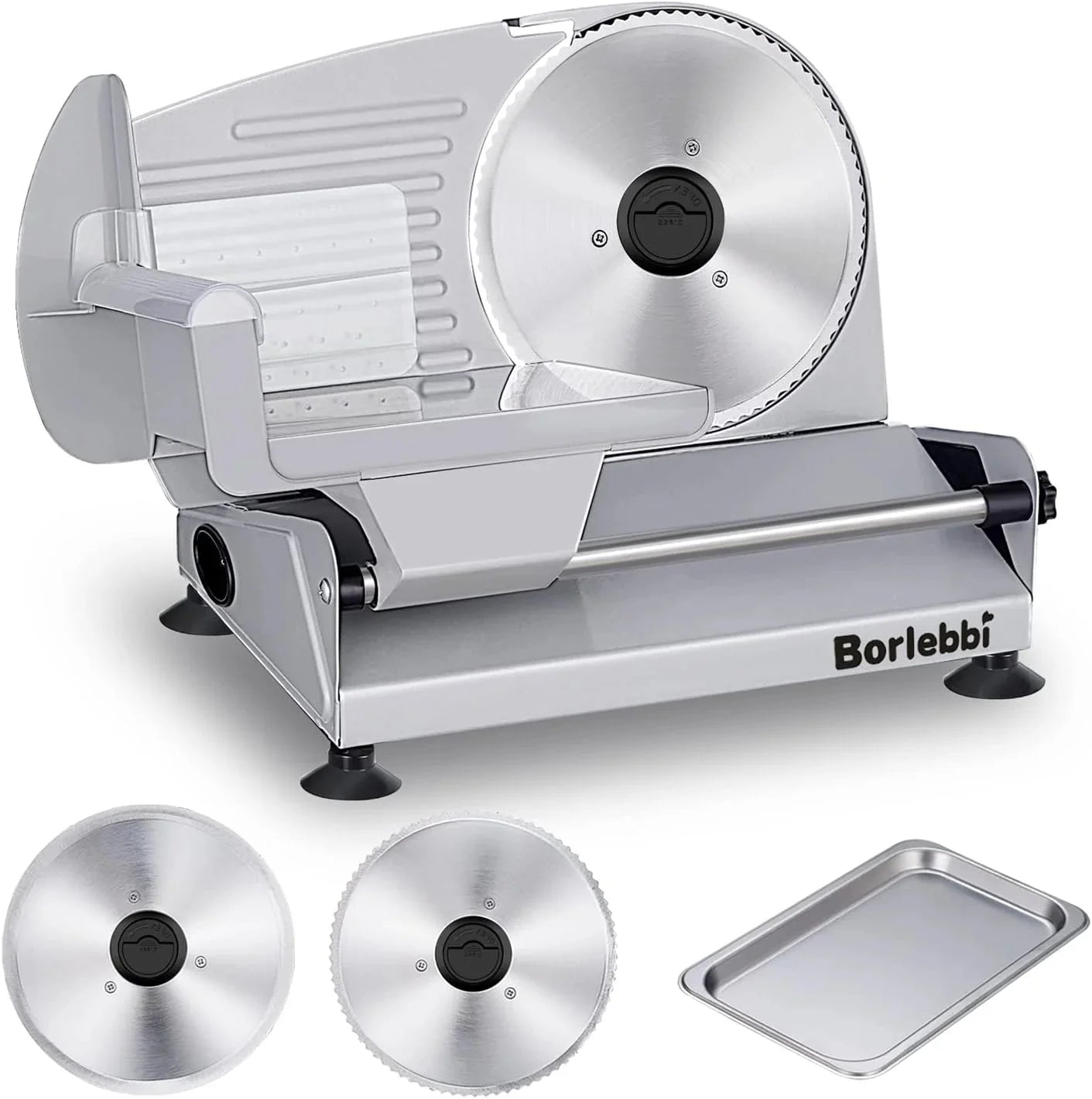 Meat Slicer, 200W Electric Food Slicer with Two Removable 7.5Stainless Steel Blades