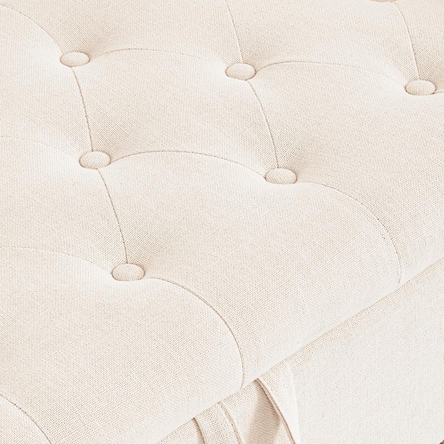 Furniliving Modern Storage Ottoman Bench, Sherpa Ottoman End of Bed Bench with Solid Wood Legs Upholstered Ottoman Benches with Storage Indoor Bench for Living Room with Rolled Arm, Entryway, White