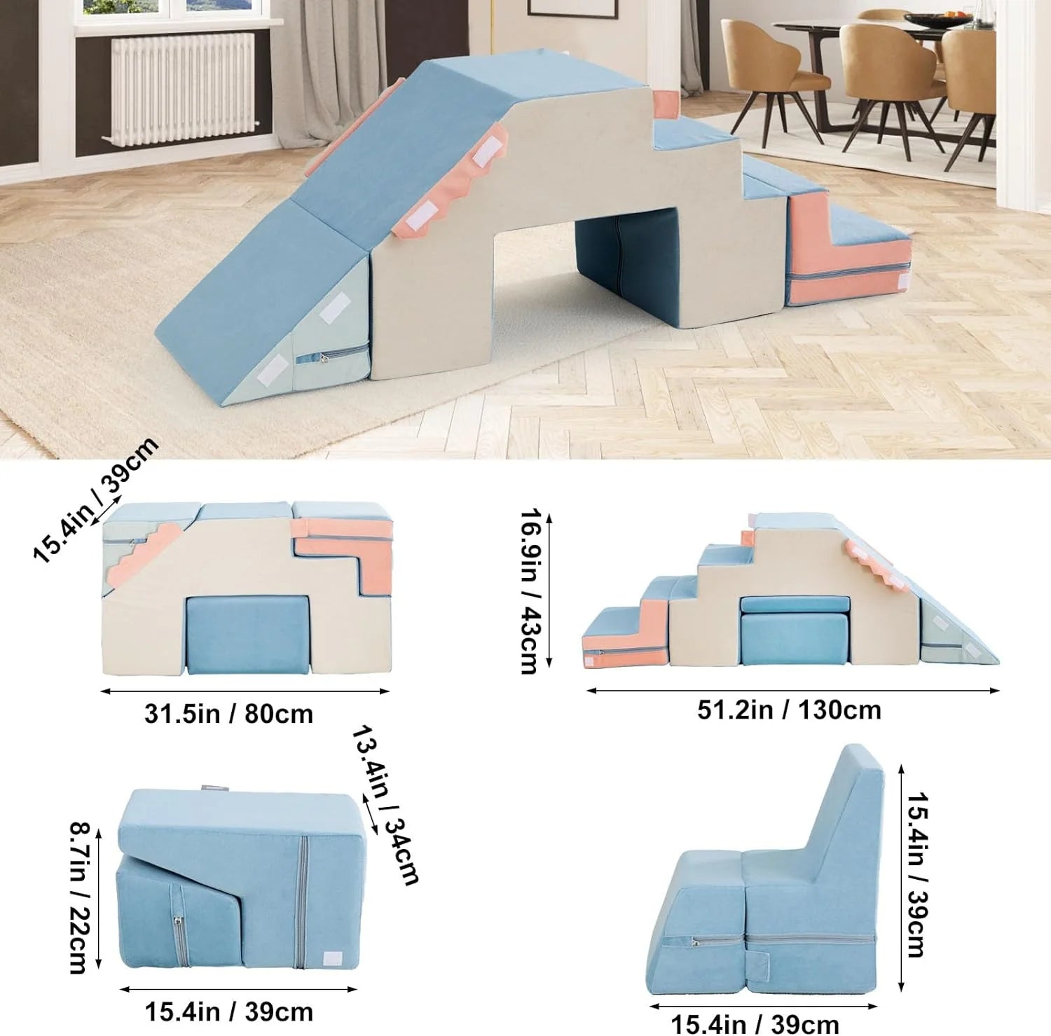 Climbing Blocks for Toddlers,Indoor Soft Climb and Crawl Play Climbing Toys for Creativity & Imagination