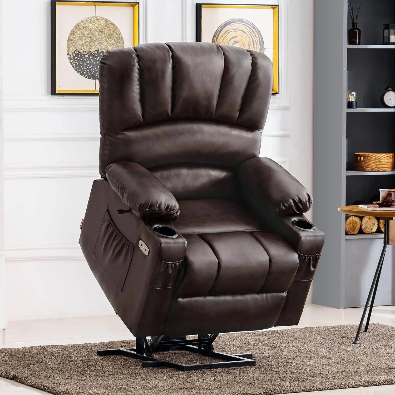 Heated Lift Recliner for Seniors with USB & Cup Holders