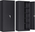 Atripark Metal Storage Cabinet with Lock, 72 Lockable Garage Tool Cabinet with Doors