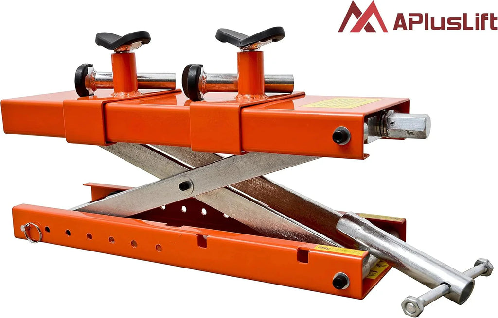 APlusLift MT1500X 1500LB Air-Operated Motorcycle & ATV Lift Table – 48 Wide with Side Extensions, 2-Year Warranty