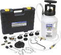 MV6840 Professional Hydraulic Brake and Clutch Pressure Bleeding System, Integrated Safety and Pressure Relief Valve, 7 Master Cylinder Adapters and Storage Case