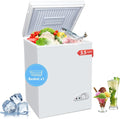 3.5 Cu.Ft Chest Freezer with a Removable Basket 7 Gears Adjustable Temperature Control(-18°F to -46°F), Deep Compact Freezer for Garage, Office, Basement, House, Kitchen, Shop, RVs-White